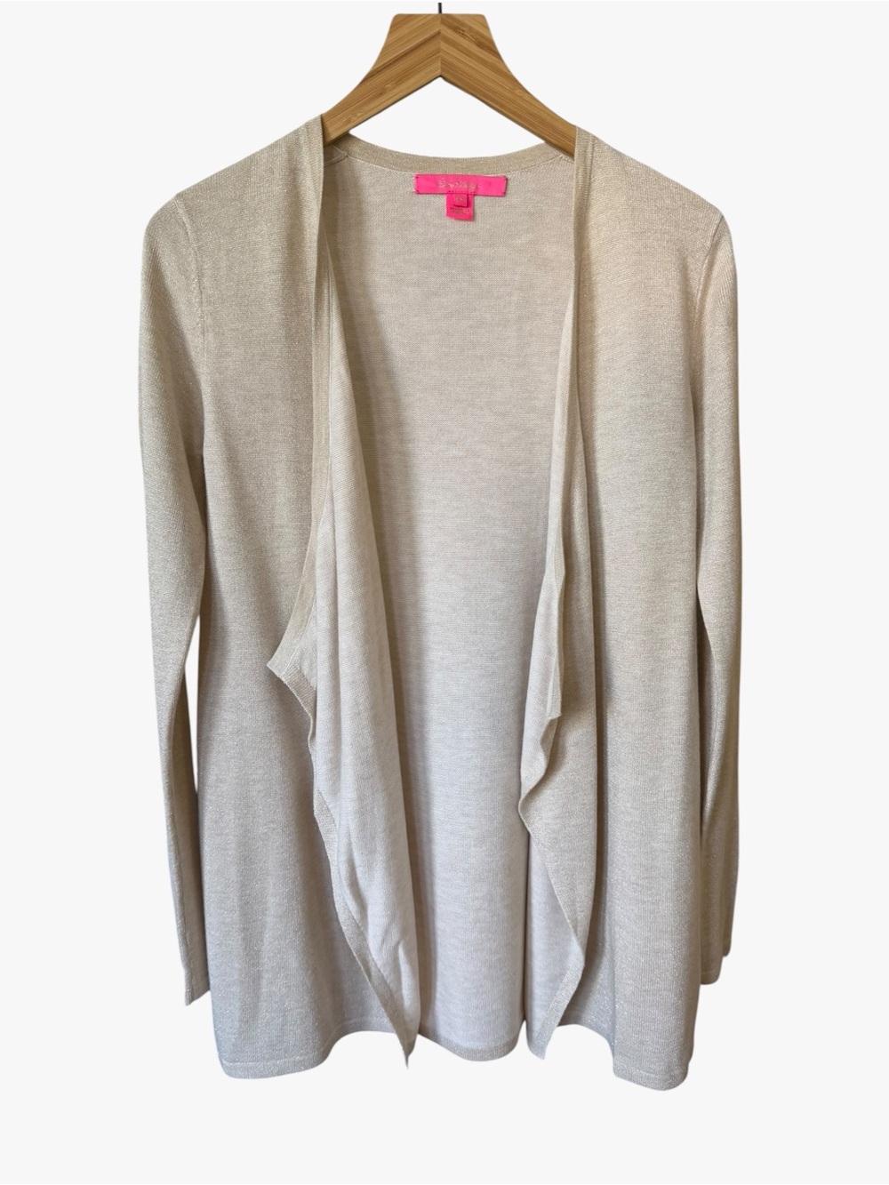 Lilly Pulitzer Light Beige Open-Front Cardigan